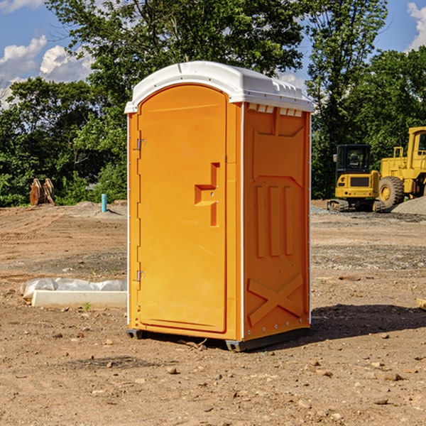 how often are the portable restrooms cleaned and serviced during a rental period in Ashland